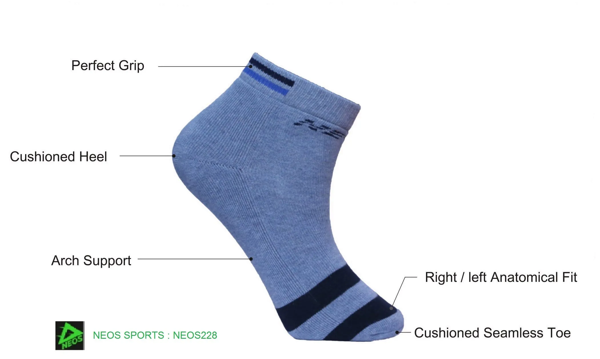 Neos Sports Men Quarter Length Socks