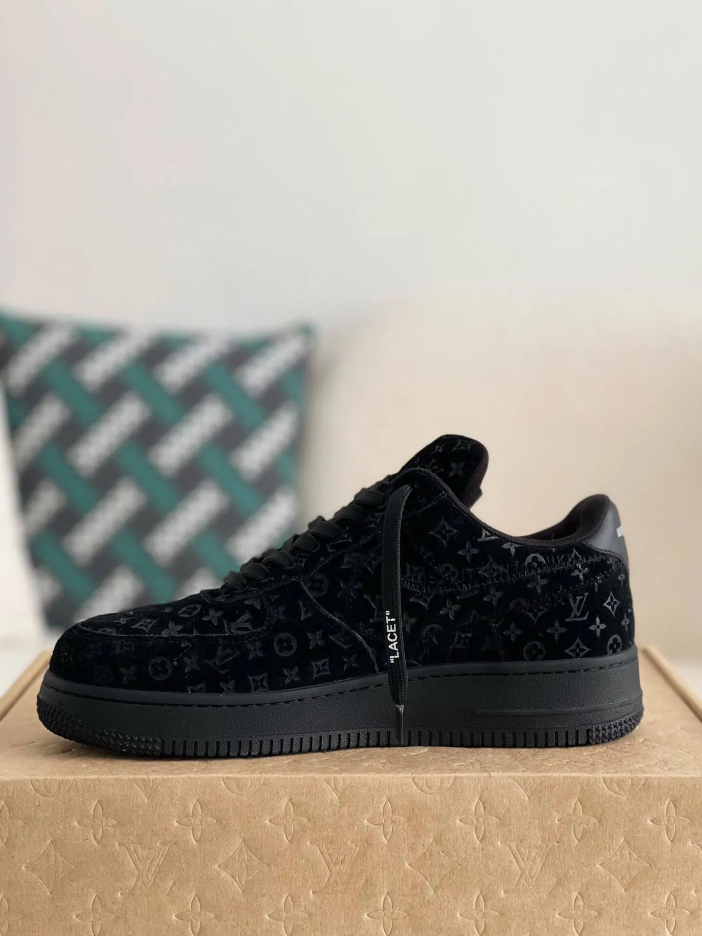 Nike x Louis Vuitton LV Air Force 1 Black Monogram Sneakers