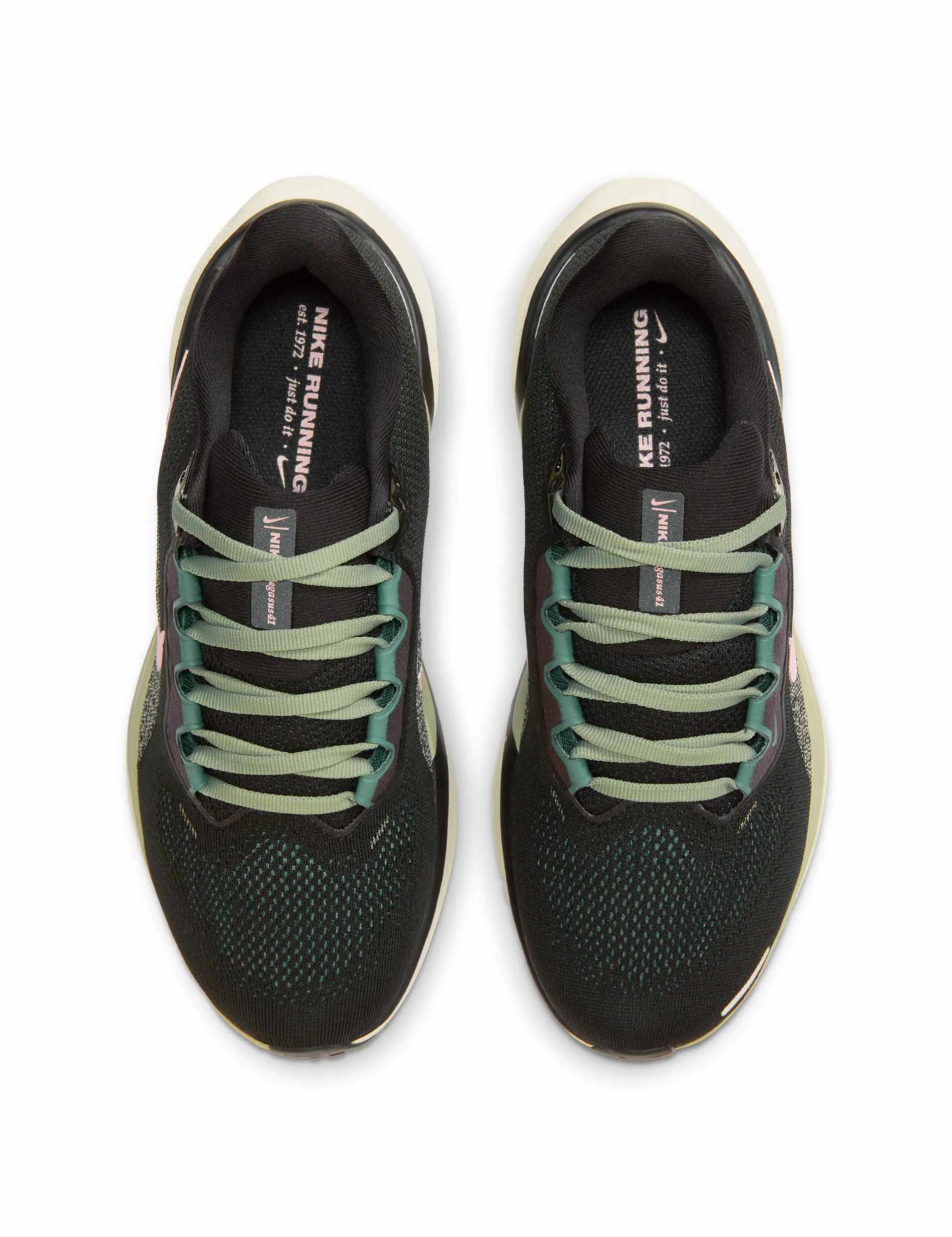 Pegasus 41 Shoes - Black/Jade Horizon/Bicoastal/Pink Foam