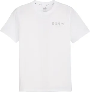 Puma Run Vertical Short Sleeve Mens Running Top - White