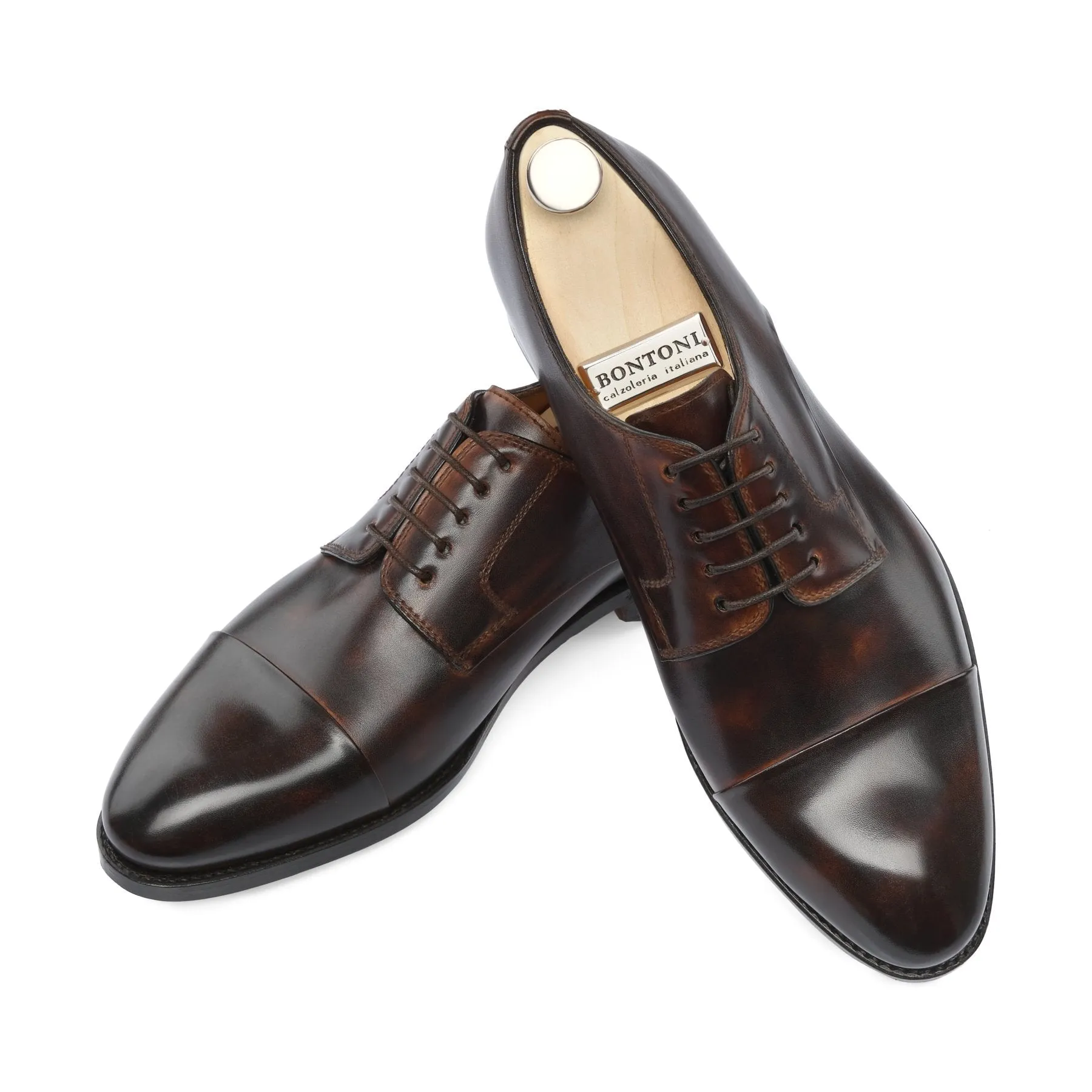 "Tornabuoni" Five-Eyelet Derby with Folded-Edge Cap Toe