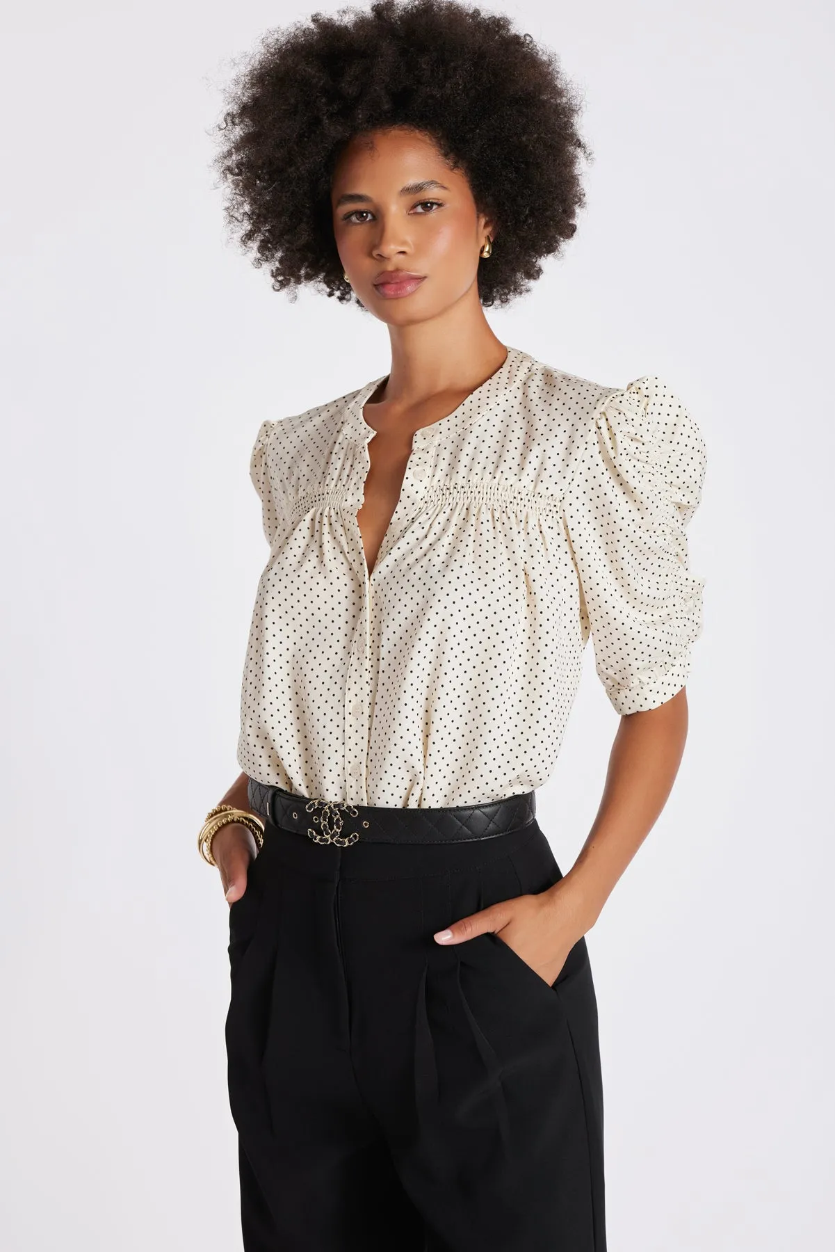 Rachel Ruched Sleeve Blouse