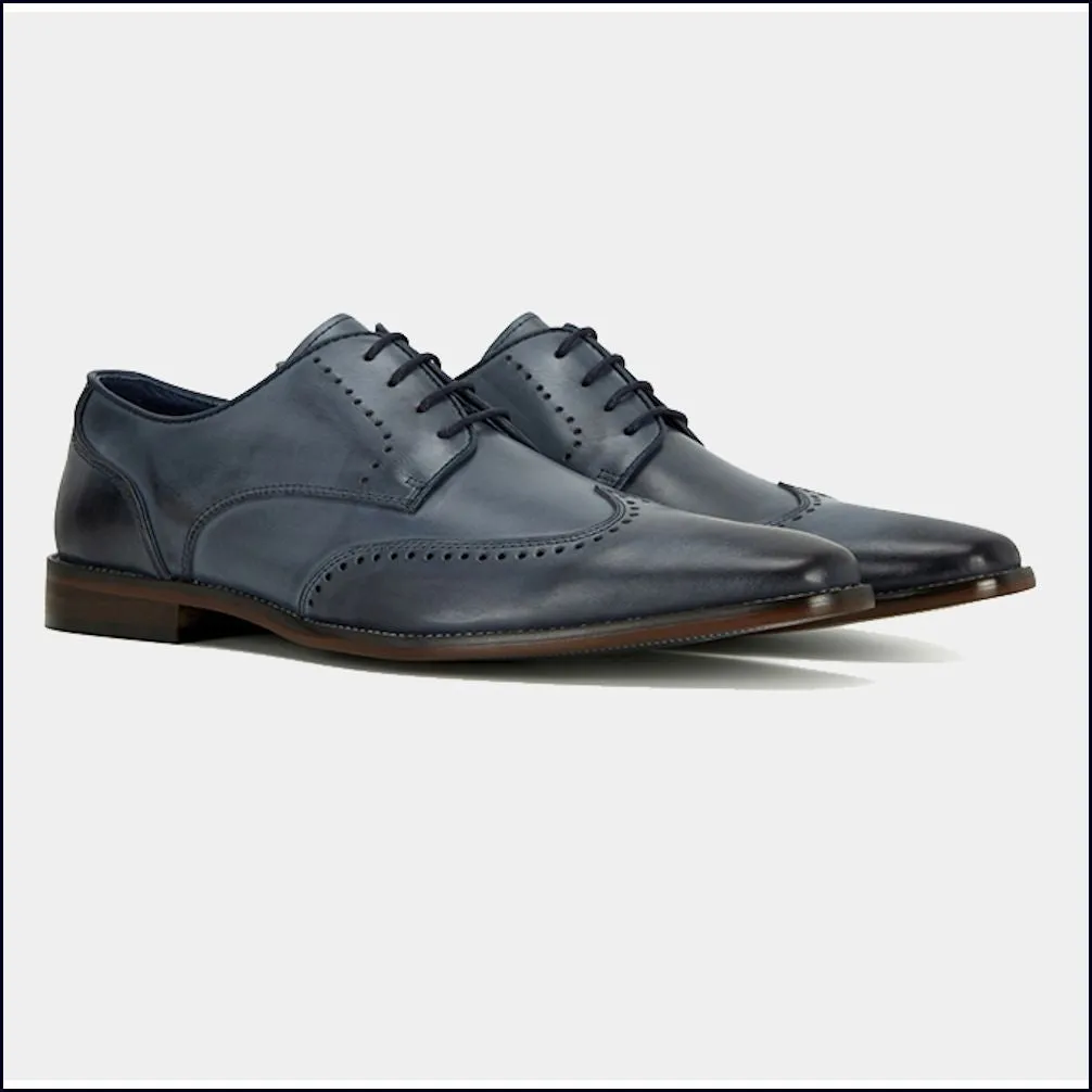 Remus Uomo Blue leather derby shoe>>