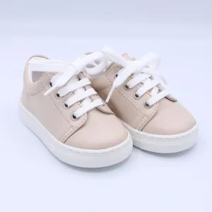 Santiago Nude Leather Trainers