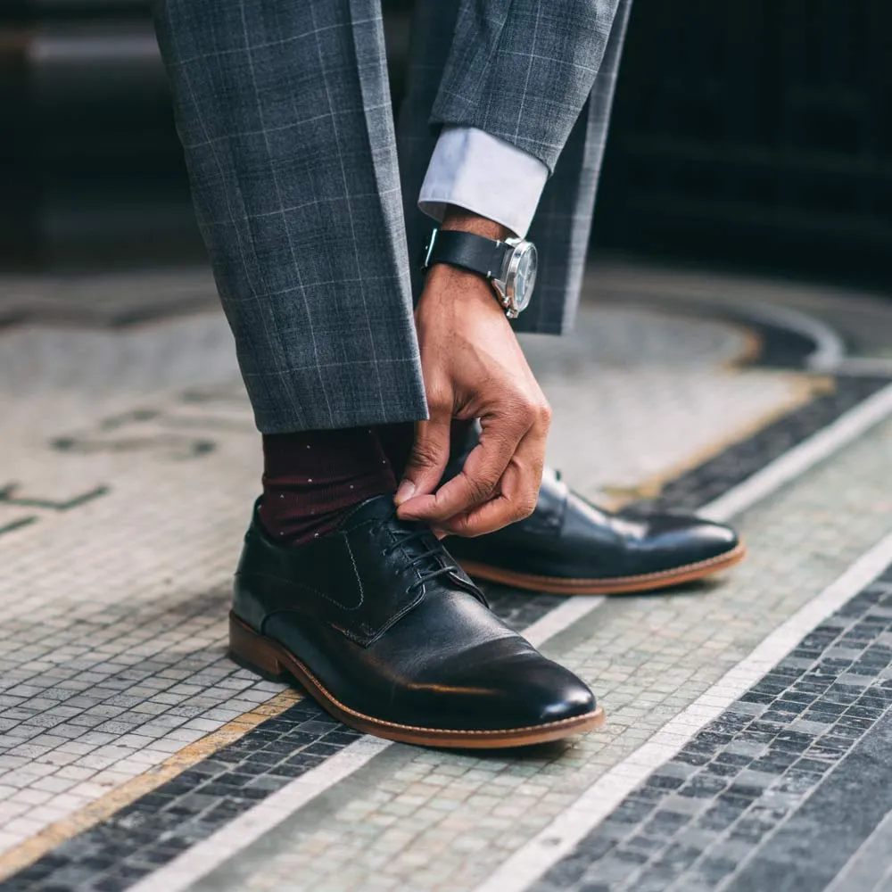 Script Waxy Derby Shoes