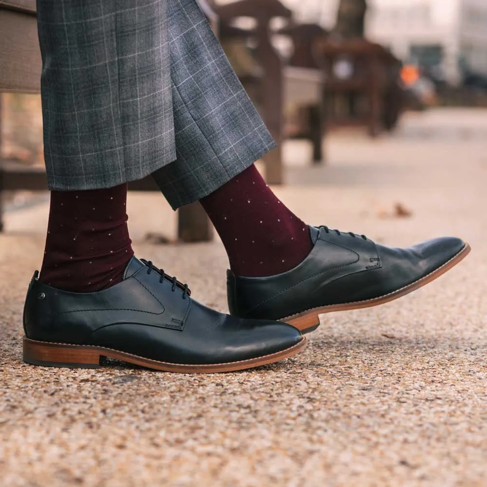 Script Waxy Derby Shoes