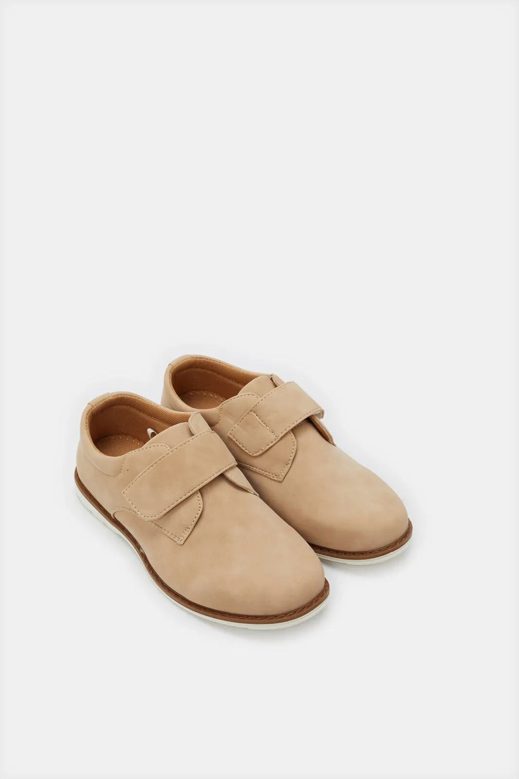 Senior Boys Beige Derby Shoes