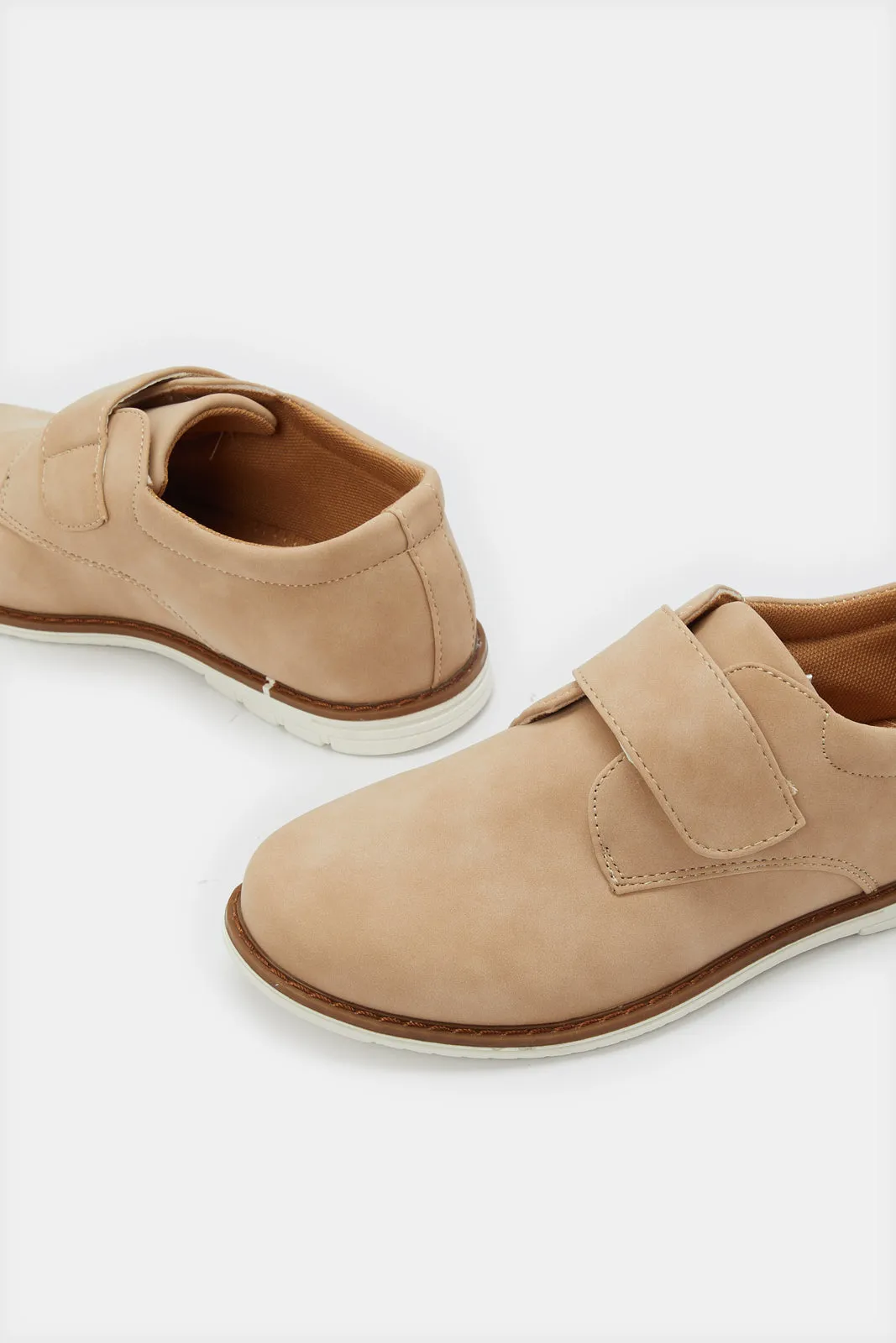 Senior Boys Beige Derby Shoes