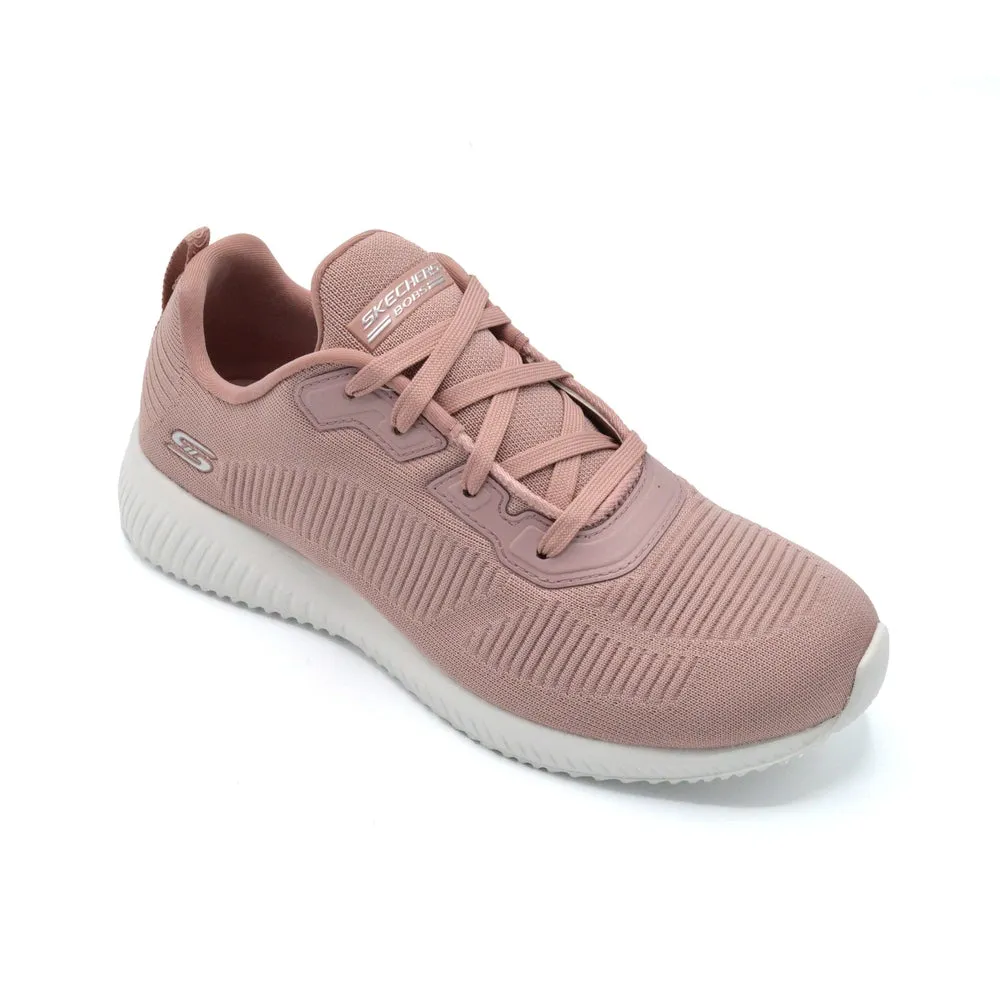 Skechers Tough Talk - Ladies Wide Fit Trainer -  2E Fitting - Blush Pink