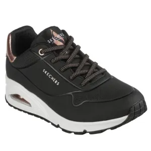 Skechers Uno Shimmer Away Black Trainer Black Pull On LAST ONE CLEARANCE