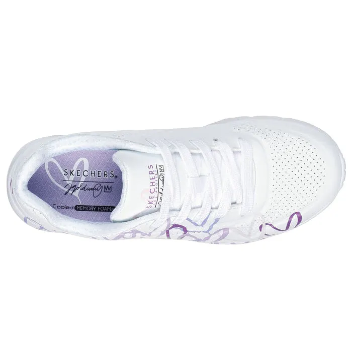 Skechers Uno Spread The Love X JGoldcrown White Purple