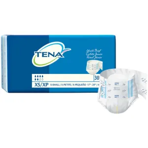 TENA Youth Disposable Absorbent Briefs, Extra-small, Pack of 30