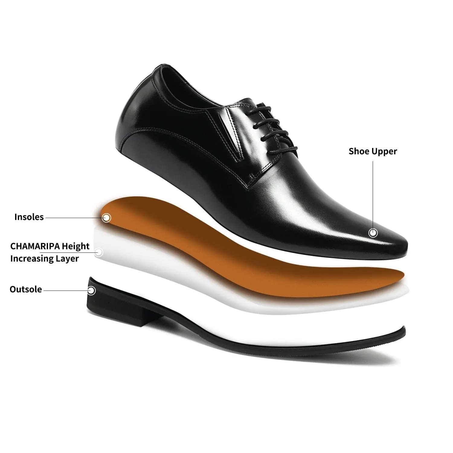 This item only ships to the United States - 8 CM / 3.15 Inches CMR CHAMARIPA Formal Height Increasing Shoes High Heel Men Dress Shoes