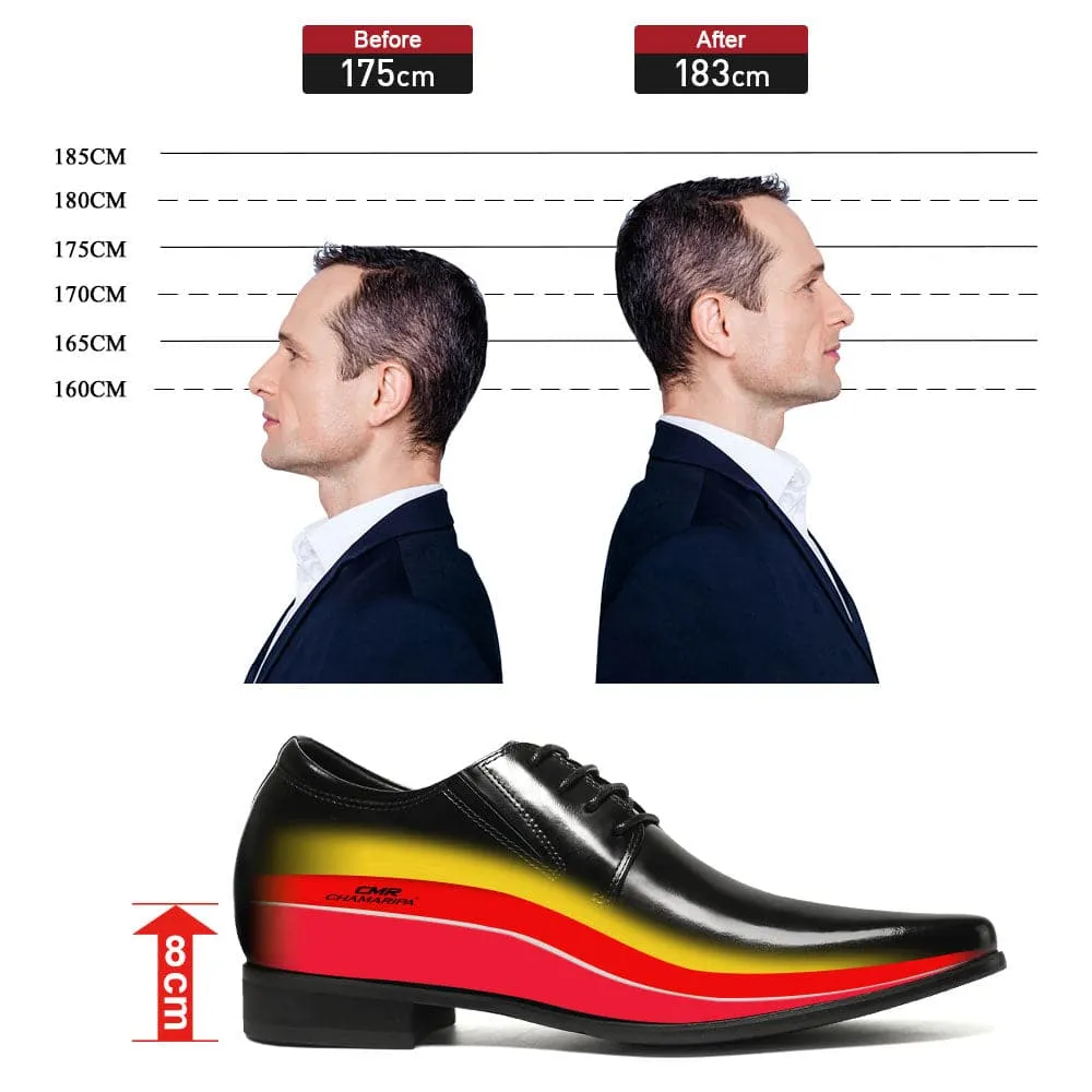 This item only ships to the United States - 8 CM / 3.15 Inches CMR CHAMARIPA Formal Height Increasing Shoes High Heel Men Dress Shoes