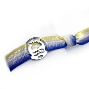 UNICORN INSPIRED - Blue/Yellow Tie Stretchy Running Bracelet