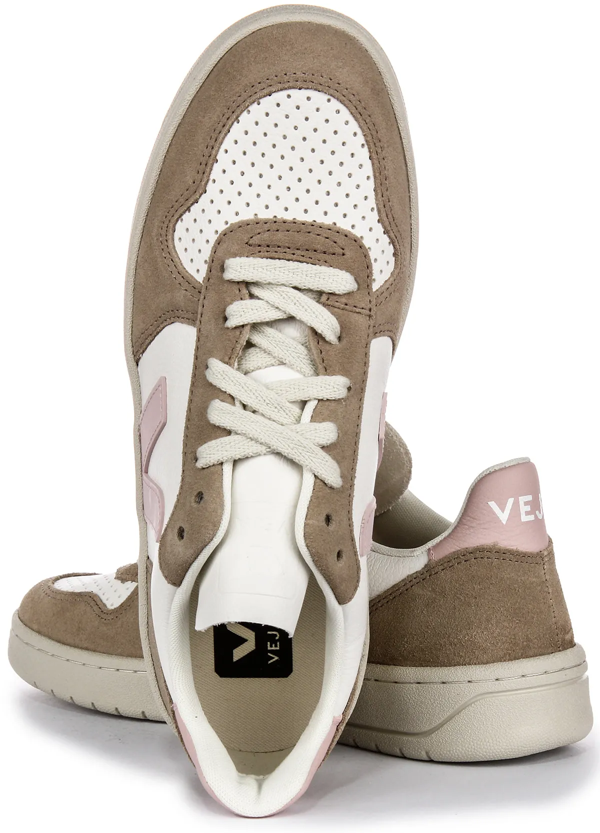 Veja V 10 Chromefree In White Pink For Women