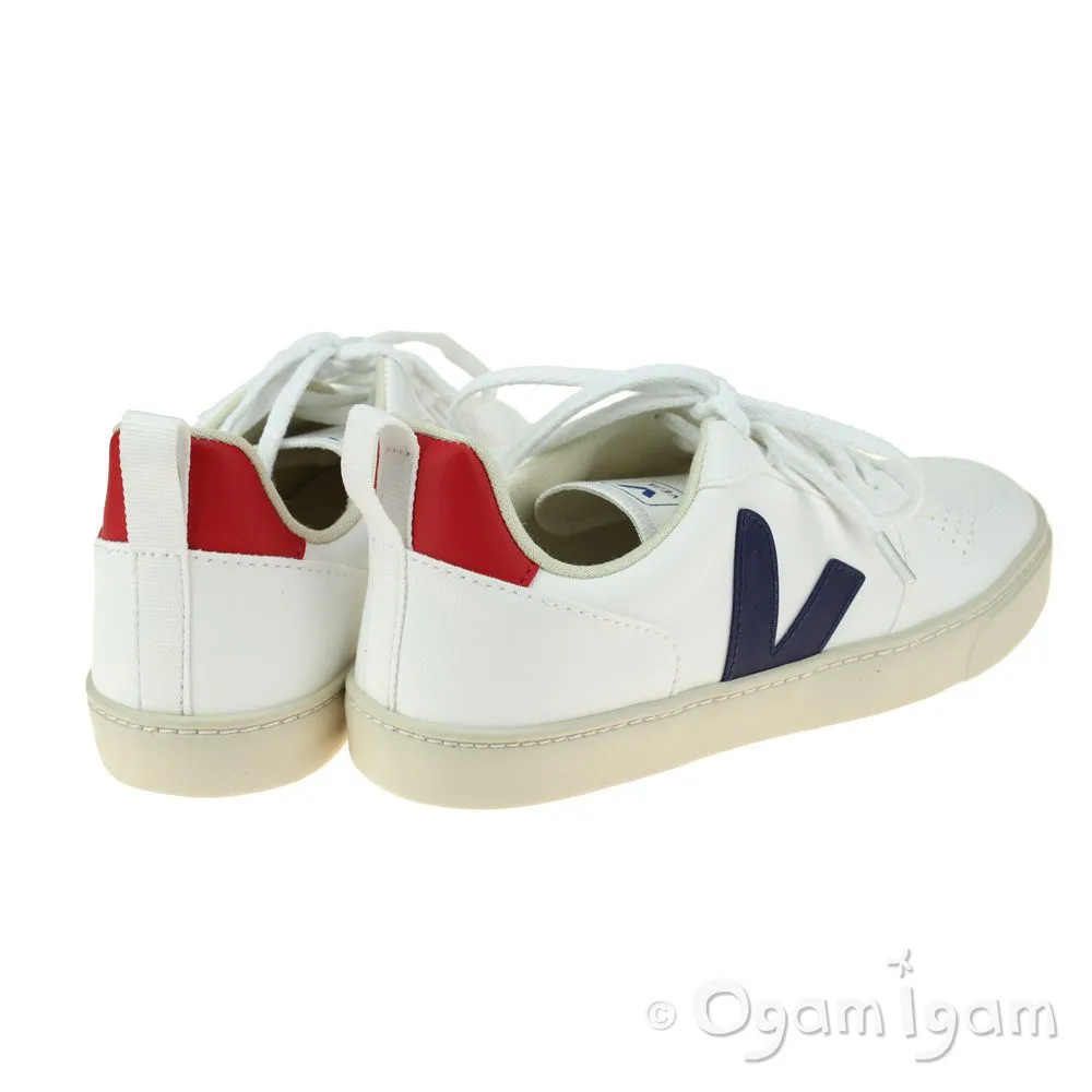 Veja V-10 Lace Boys White Cobalt Pekin Shoe