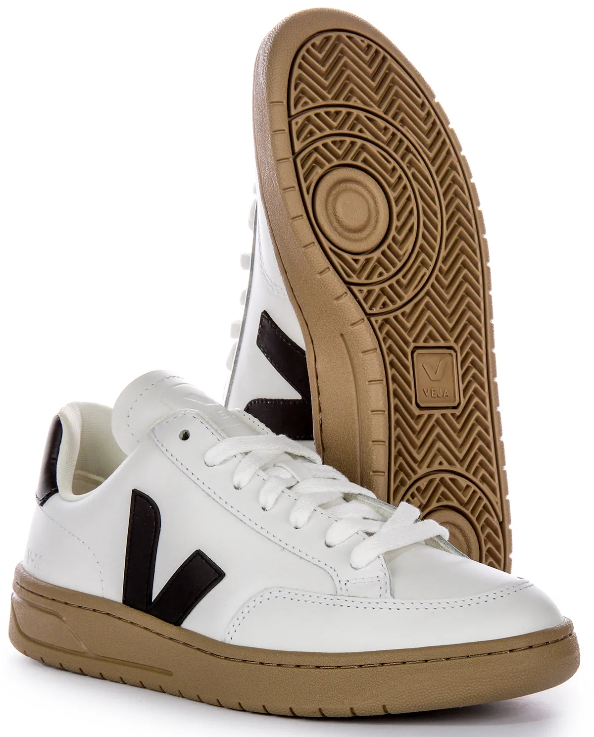 Veja V 12 Leather In White Gum For Women