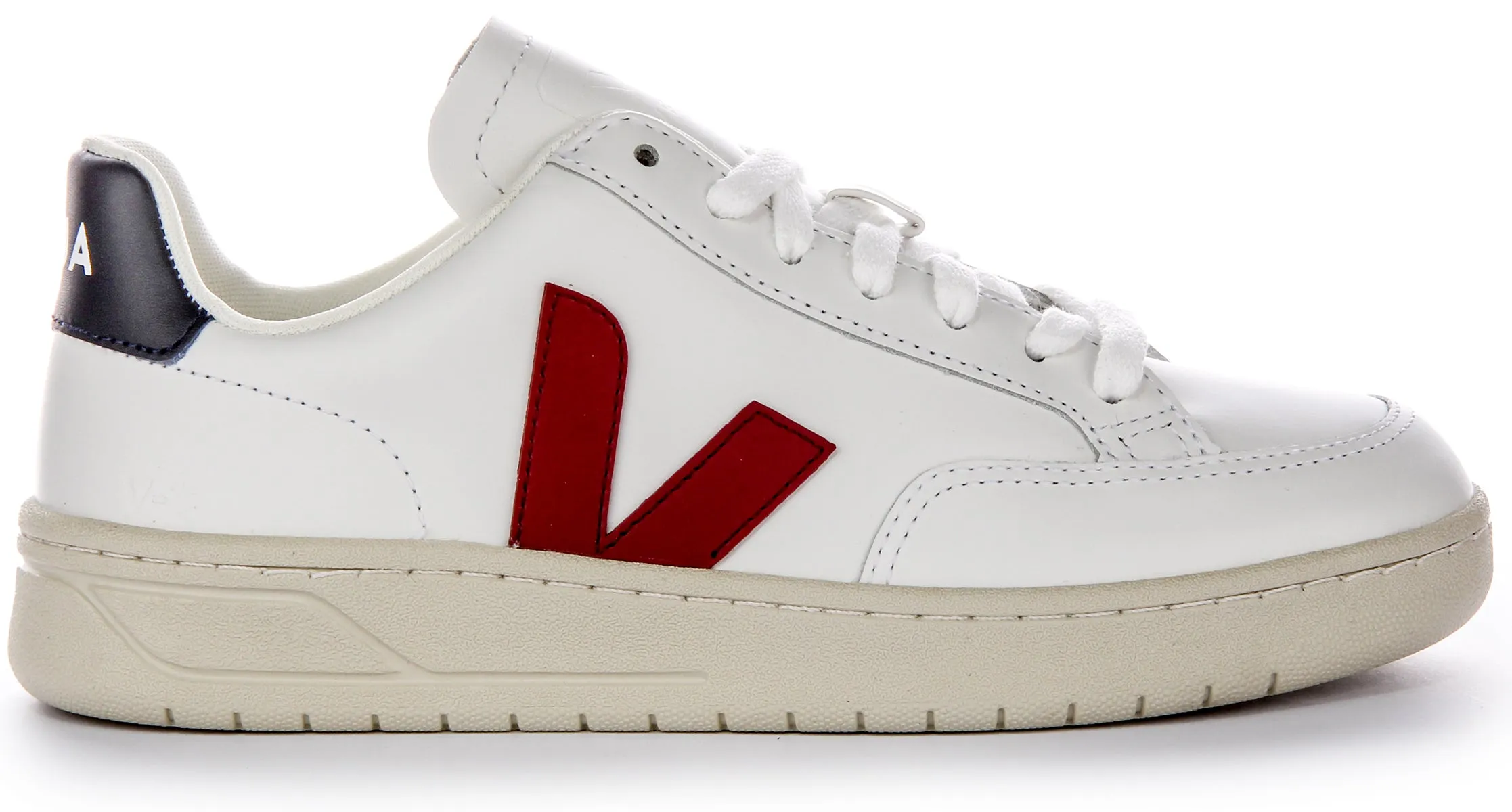 Veja V 12 Leather In White Red For Women